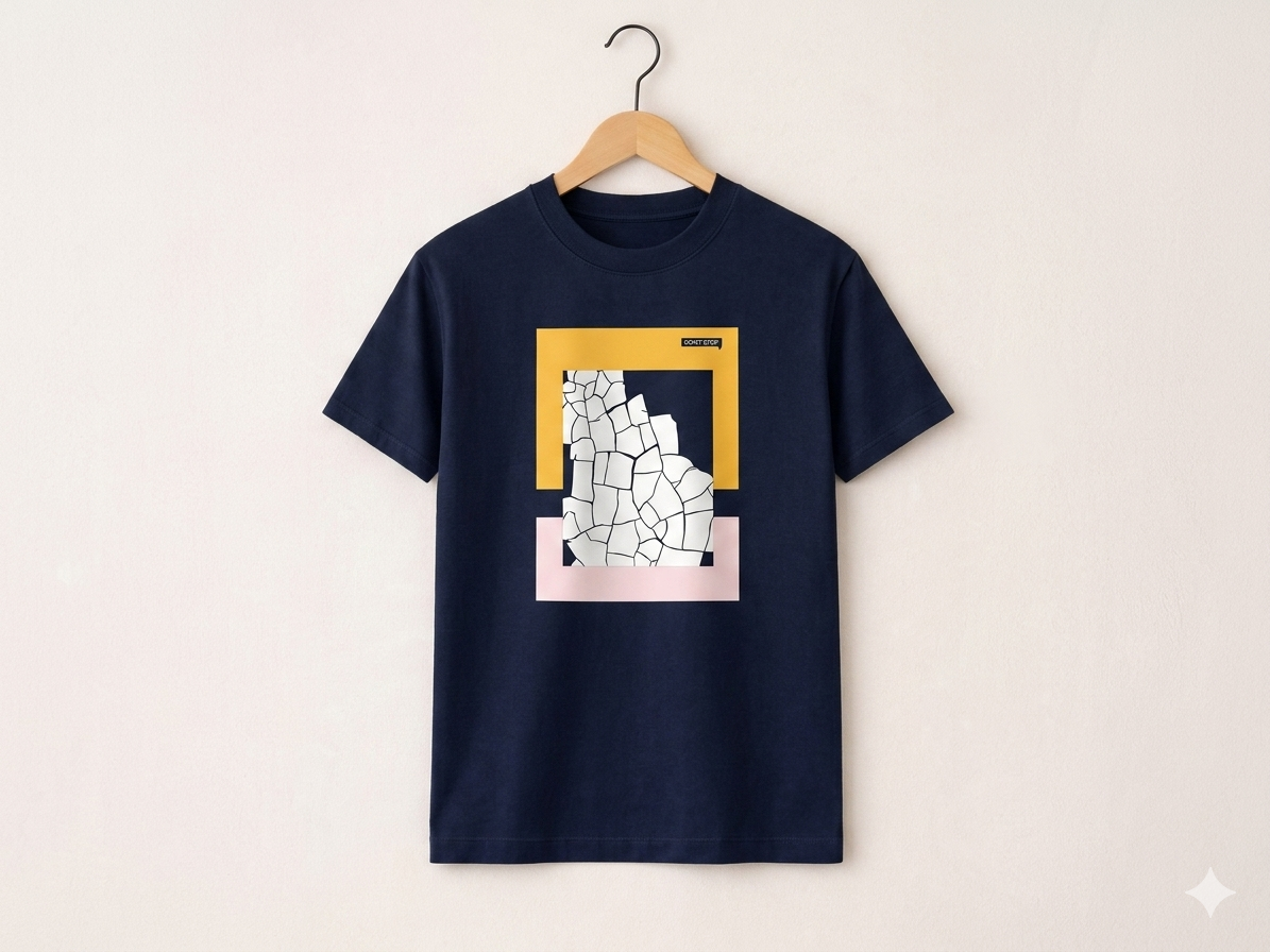 Graphic Printed Navy Blue T-Shirt